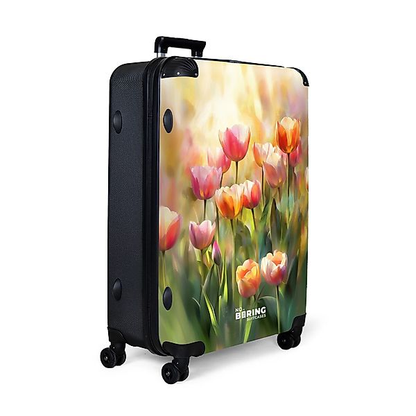 NoBoringSuitcases.com© Hartschalen-Trolley Tulpen mit sanftem blassgelben günstig online kaufen