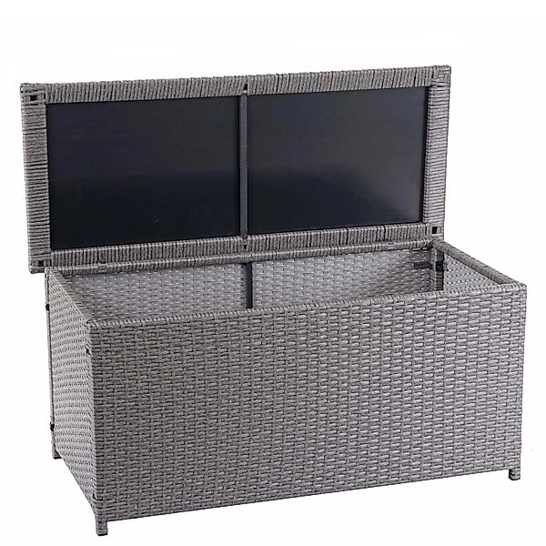 Proregal Poly-Rattan Kissenbox HxBxT 63x135x52cm Basic Grau 320L Gartentruh günstig online kaufen