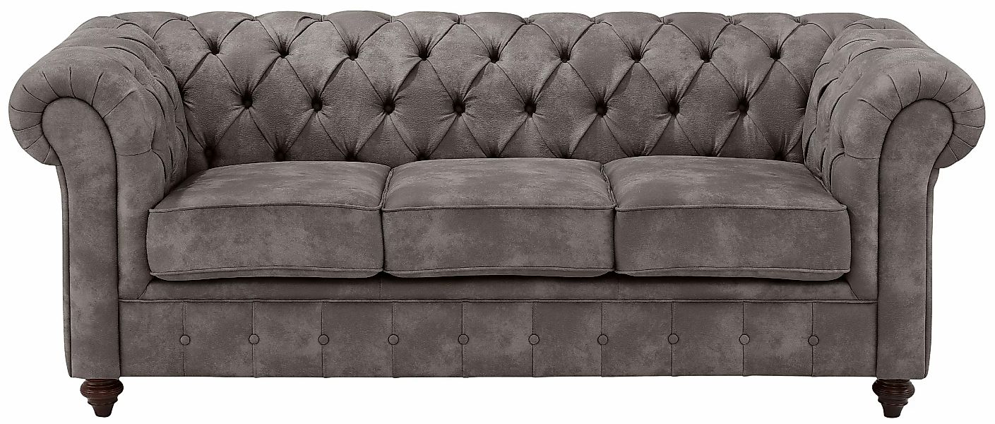 Home affaire Chesterfield-Sofa "Chesterfield 3-Sitzer B/T/H: 198/89/74 cm", günstig online kaufen