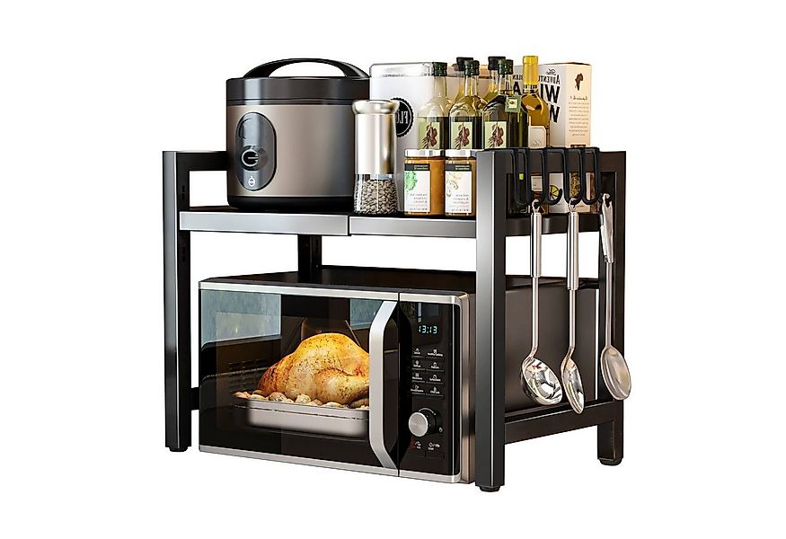 Refined Living Standregal Verstellbares Mikrowellenregal 40–60 cm, mit 6 Ha günstig online kaufen