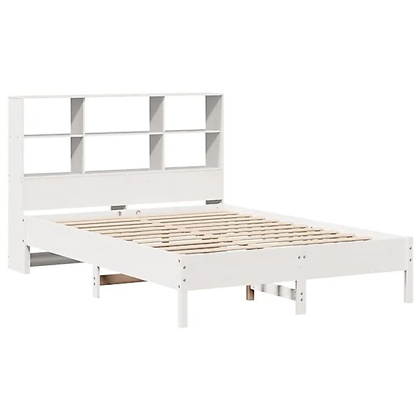 vidaXL Massivholzbett mit Regal ohne Matratze Weiß 140x200 cm Kiefer 332287 günstig online kaufen