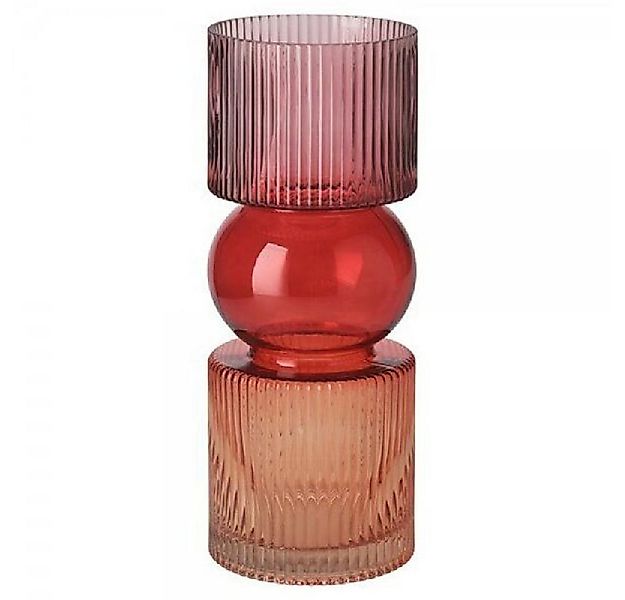 Giftcompany Dekovase Vase Jacquard Streifen Rot Orange (30cm) günstig online kaufen