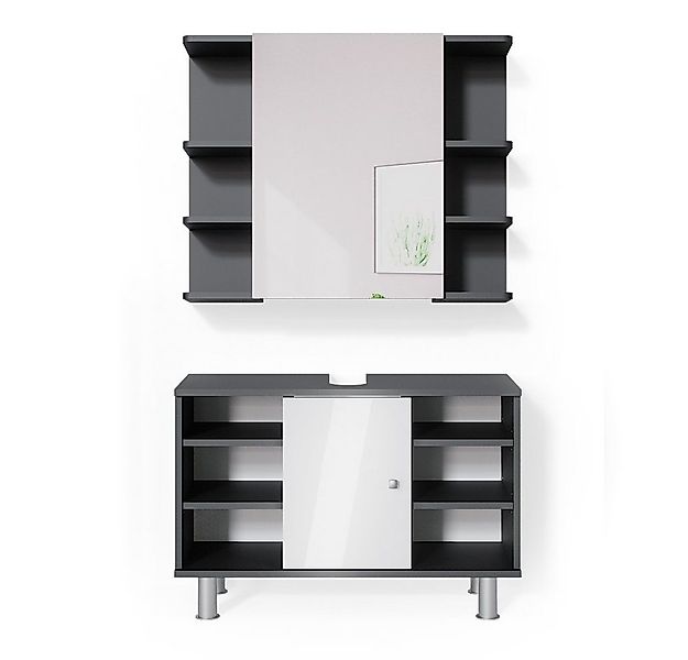 Vicco Badmöbel-Set Fynn, Anthrazit/Weiß, 2 Teile, Unterschrank 80 cm, (2-er günstig online kaufen