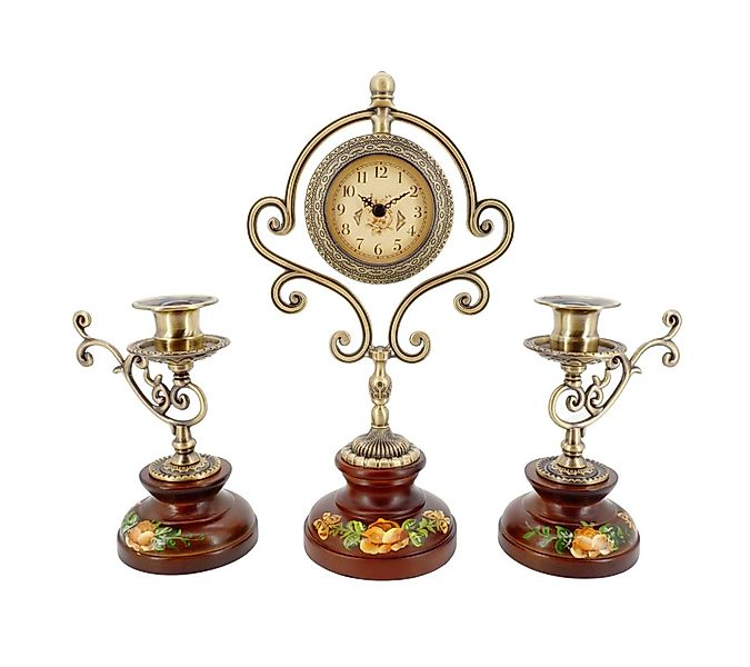 abc HOME Tischuhr mit Kerzenständern, Klassisch, Batteriebetrieben, Quarzuh günstig online kaufen