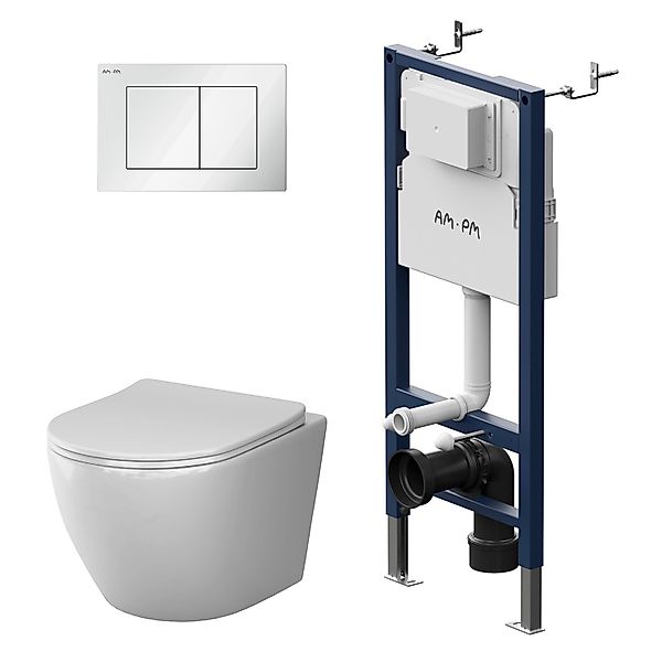 AM.PM WC Set Wand WC Vorwandelement Drückerplatte Toilette mit Spülkasten K günstig online kaufen