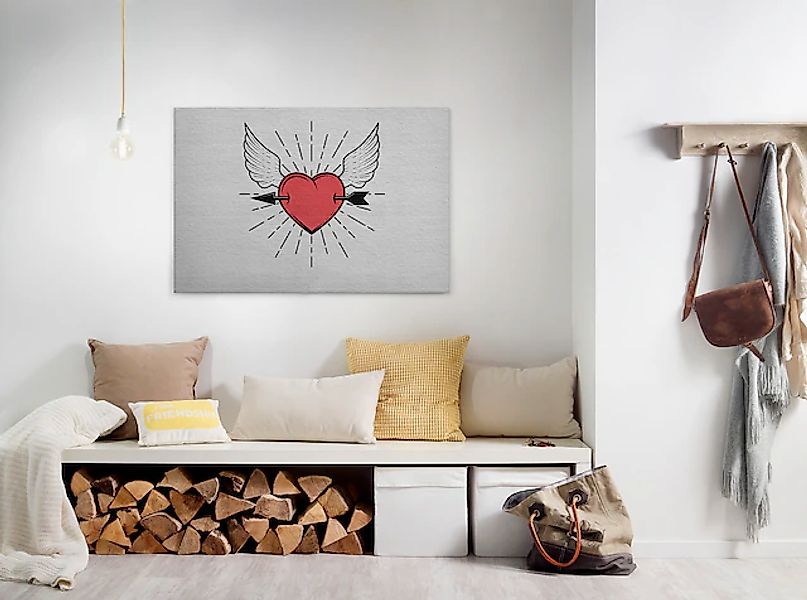 Bricoflor Tattoo Wandbild Mit Hund Leinwand Bild Mit Französischer Bulldogg günstig online kaufen