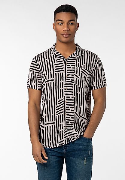 Urban Surface Kurzarmhemd Herren Freizeithemd Allover-Print günstig online kaufen