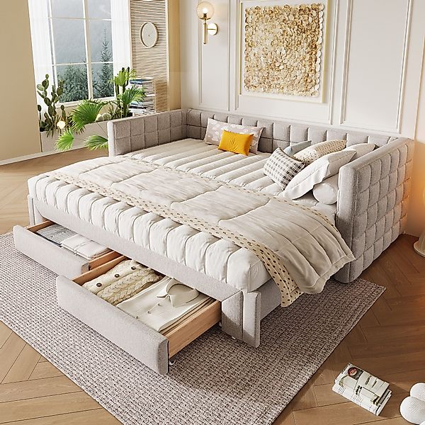 OKWISH Daybett Tagesbett,Sofabett,mit 2 Schubladen, Schlafsofa günstig online kaufen