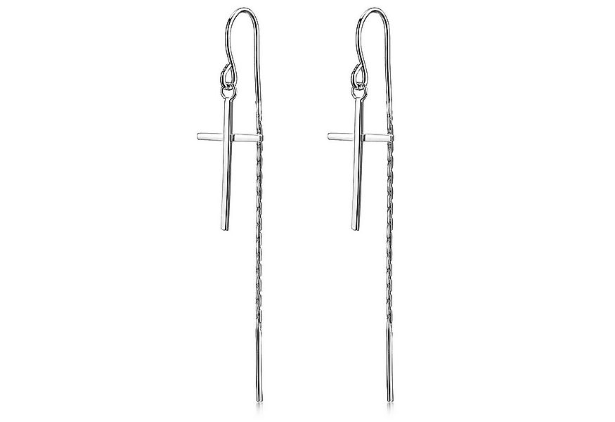 Materia Paar Ohrhänger Damen Kreuz Durchzieher filigran SO-303, 925 Sterlin günstig online kaufen