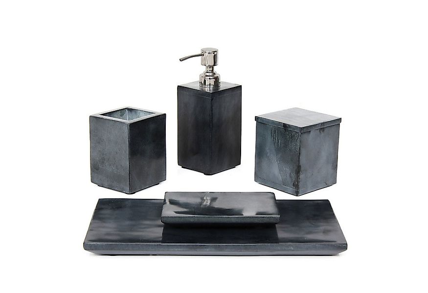 houseproud Badaccessoire-Set Cubic Dark 5 Teile Badset, 5 tlg. günstig online kaufen