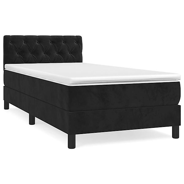 vidaXL Boxspringbett mit Matratze Schwarz 80x200 cm Samt1537767 günstig online kaufen