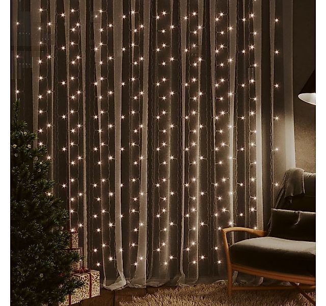 vidaXL Lichterkette NA LED-Lichtervorhang 3x3 m 300 LEDs Warmweiß 8 Funktio günstig online kaufen
