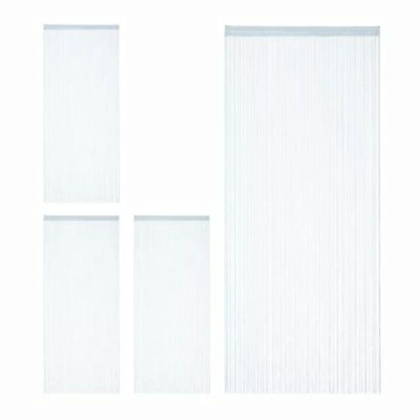 relaxdays 4 x Fadenvorhang silber 90 x 245 cm günstig online kaufen
