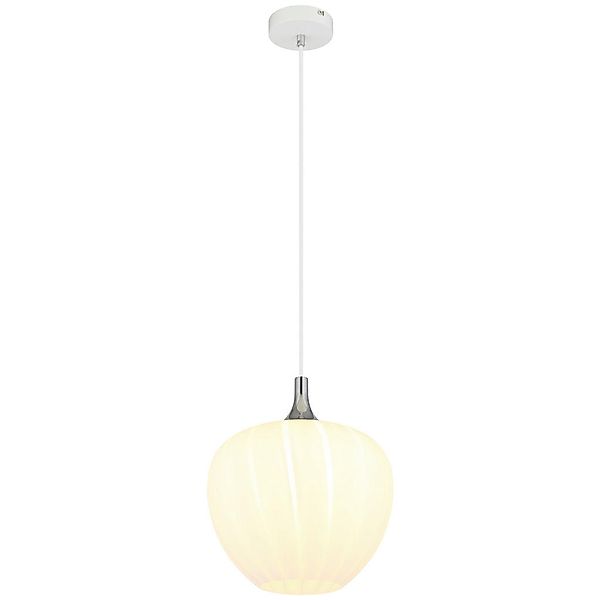 GLOBO Pendelleuchte Opal Chrom weiß Metall Glas H/D: ca. 120x29 cm E27 1 Br günstig online kaufen