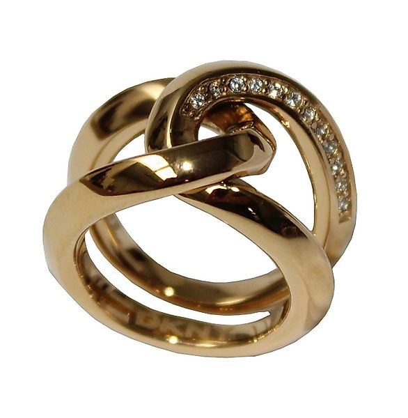 DKNY Fingerring Damen, aus Edelstahl, Gold, günstig online kaufen