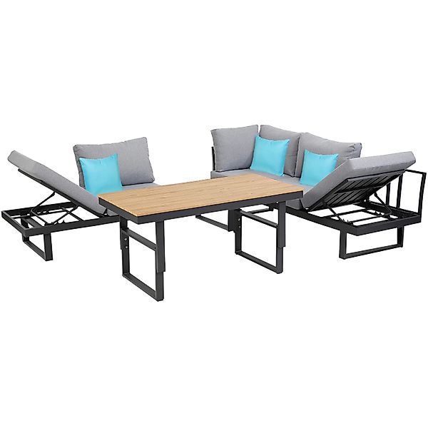Greemotion Gartenlounge-Set mit Esstisch [San Jose] Loungemöbel-Set Garten, günstig online kaufen