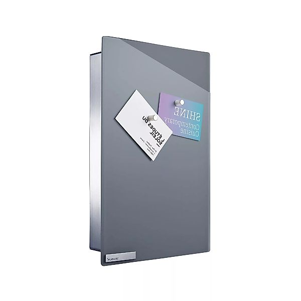 Blomus - Velio Schlüsselkasten/ Glasmagnettafel 30x20cm - grau/edelstahl/Gl günstig online kaufen