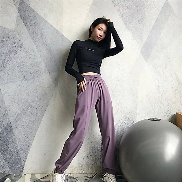 ZWY Loungepants Lässige Fitness-Lauf-Yogahose mit hoher Taille und Kordelzu günstig online kaufen