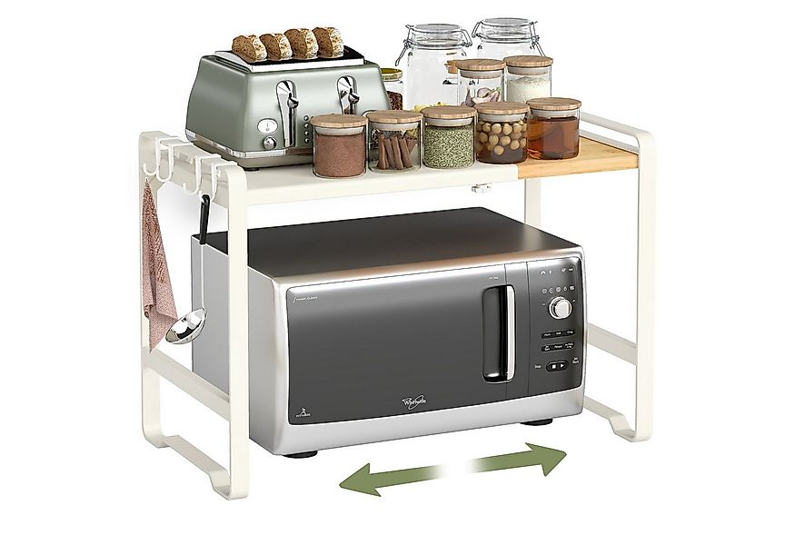 SONGMICS Gewürzregal Erweiterbares Mikrowellen-Regal, Mikrowellenständer, 4 günstig online kaufen