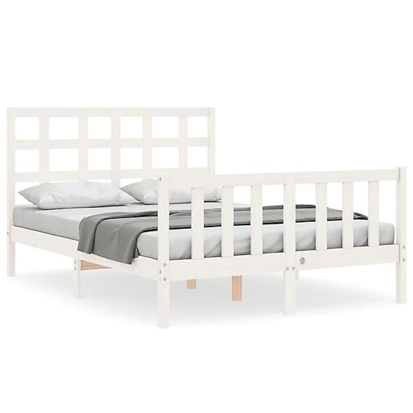 vidaXL Massivholzbett ohne Matratze Weiß 120x200 cm Kiefernholz 3192097 günstig online kaufen