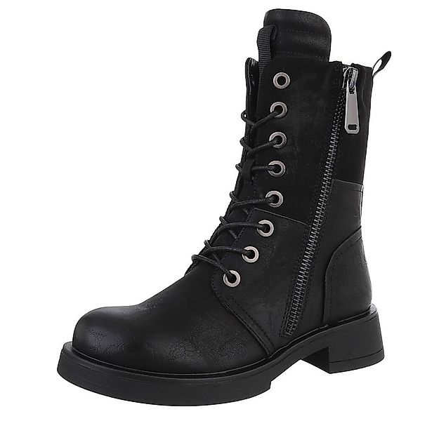 Ital-Design Modischer Damen-Boot mit Reißverschluss und Schnürung Schnürsti günstig online kaufen