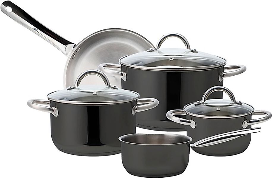 ECHTWERK Topf-Set »Black-Edition«, Edelstahl 18/8, (Set, 8 tlg., je 1 Kocht günstig online kaufen