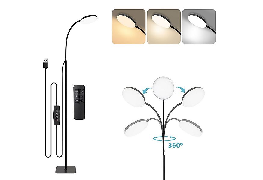 Jibenhome Stehlampe LED Stehlampe Wohnzimmer Dimmbar mit Fernbedienung,Höhe günstig online kaufen