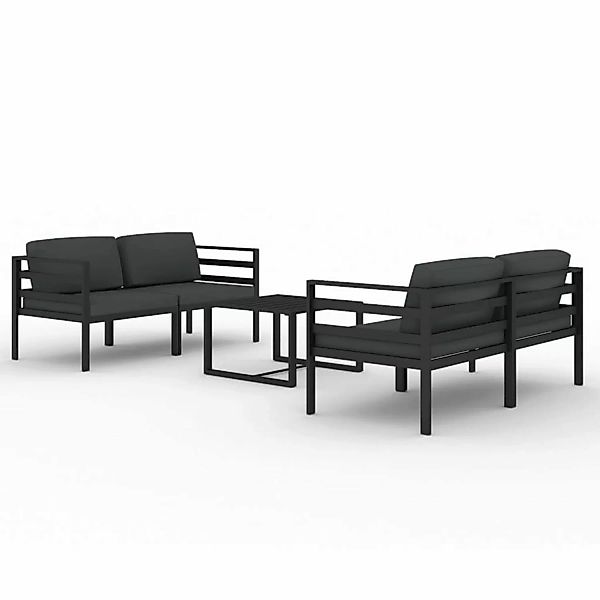 Vidaxl 5-tlg. Garten-lounge-set Mit Kissen Aluminium Anthrazit günstig online kaufen