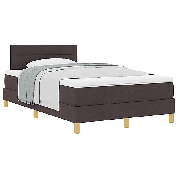vidaXL Bett Boxspringbett mit Matratze Dunkelbraun 120x200 cm Stoff (1-tlg) günstig online kaufen
