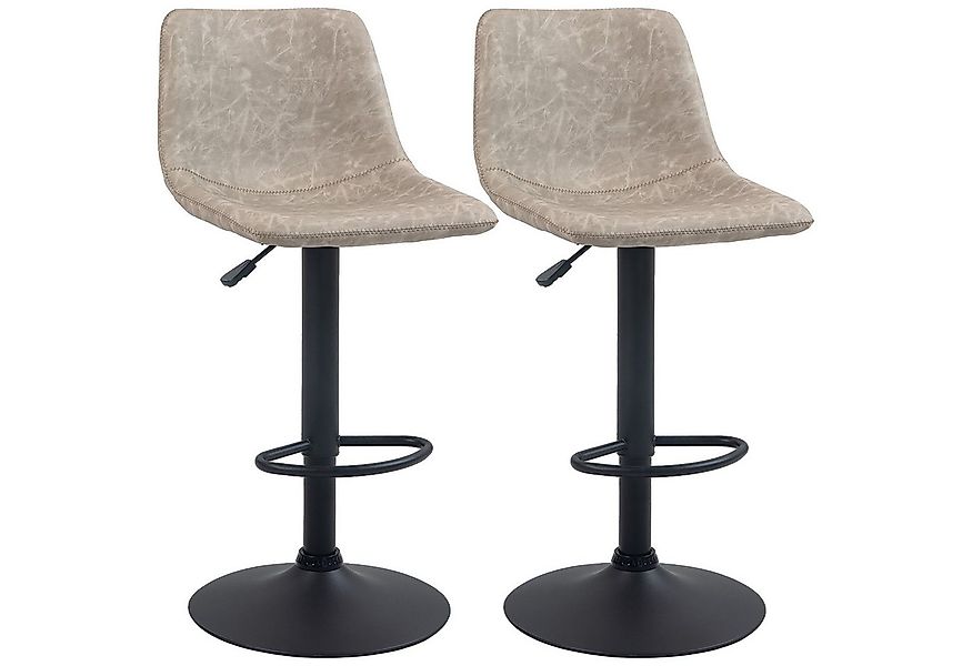 HOMCOM Barhocker 2er-Set, mit Fußstütze, Kunstlederbezug, drehbar, höhenver günstig online kaufen