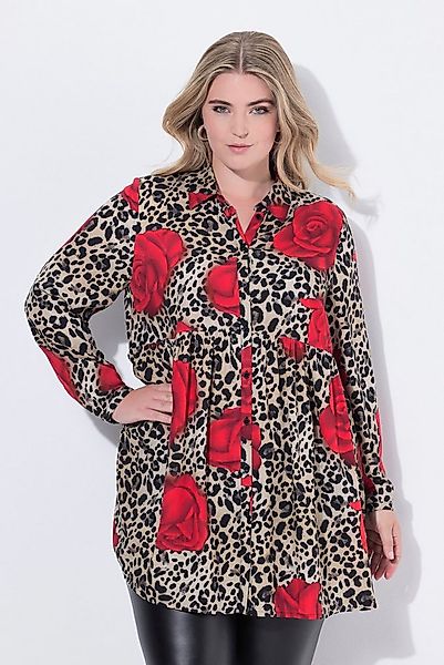 MIAMODA Hemdbluse Bluse A-Linie Leo/-Rosen-Muster Langarm günstig online kaufen