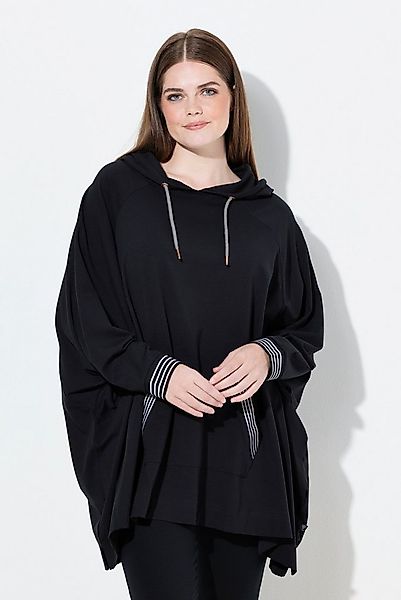 Ulla Popken Sweatjacke Loungwear-Poncho oversized Kapuze Langarm günstig online kaufen