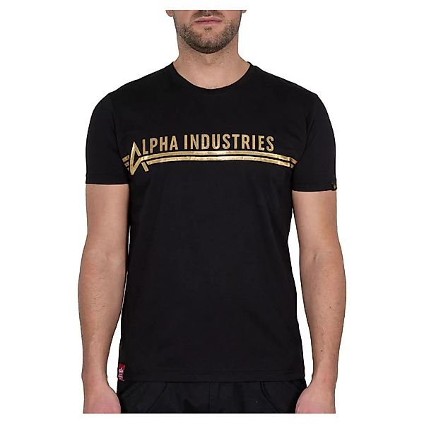 Alpha Industries Industries Foil Print Kurzärmeliges T-shirt L Black / Yell günstig online kaufen