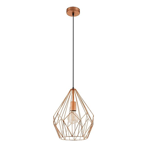 Eglo Pendelleuchte Carlton Kupferfarben Ø 31 cm x 110 cm 1-flammig günstig online kaufen