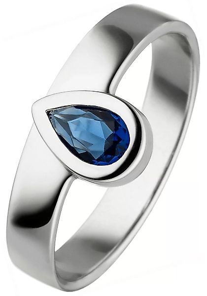 JOBO Fingerring, 925 Silber mit Glasstein-Tropfen blau günstig online kaufen