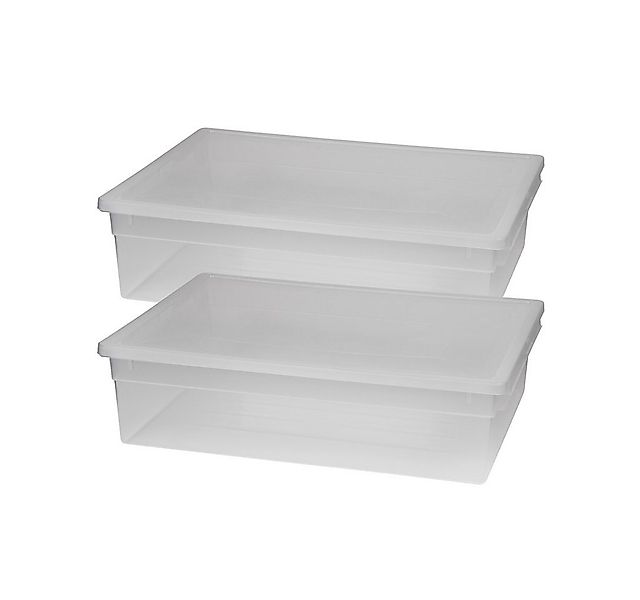 Kreher Aufbewahrungsbox Set: 2x XL Aufbewahrungsbox aus transparentem Kunst günstig online kaufen