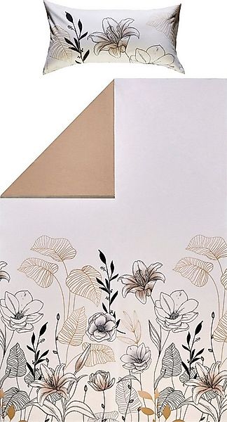 REDBEST Bettwäsche Wendebettwäsche, Biber, Blumen günstig online kaufen