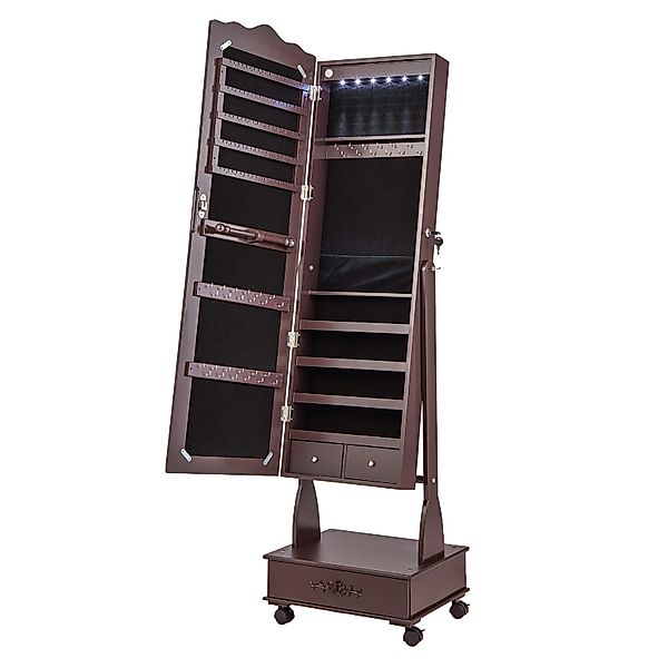 COSTWAY Schmuckschrank mit Spiegel & LED,Schubladen,auf günstig online kaufen