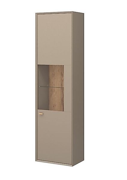freiraum Stauraumvitrine Calvi 1 Tür, Steingrau / Navarra-Eiche Dekor - 55x günstig online kaufen