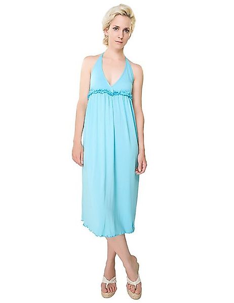 M-Diamant Sommerkleid Leichtes Damen-Sommerkleid mit Neckholder und Raffung günstig online kaufen