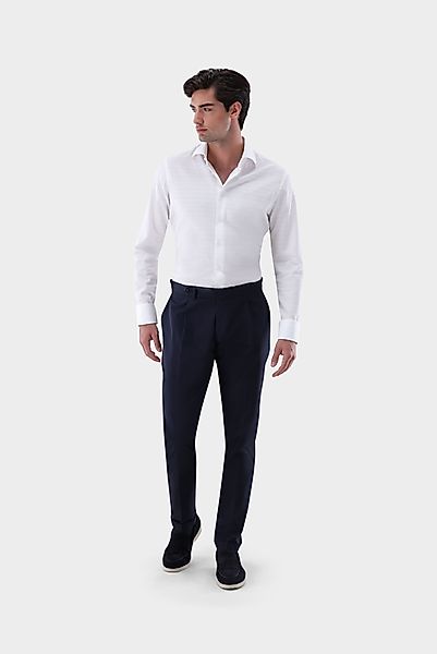 Dobby Businesshemd mit Jacquard Karo Slim Fit günstig online kaufen