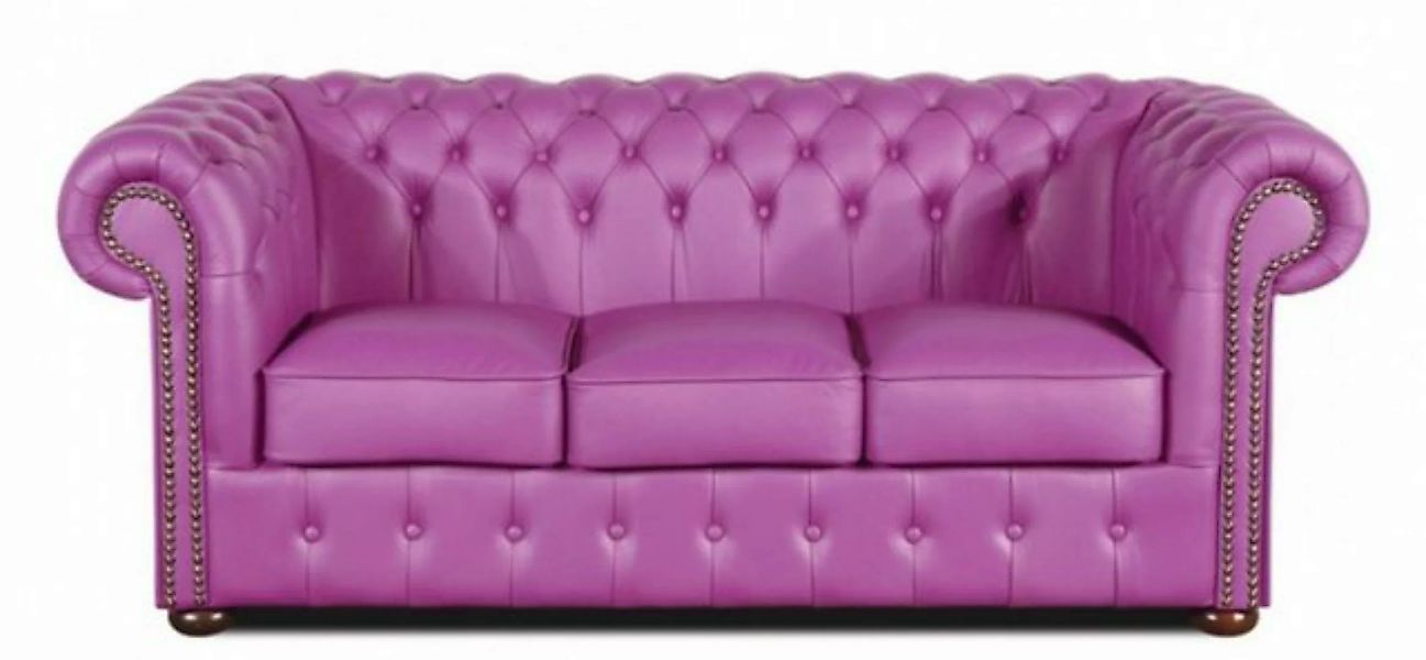 Casa Padrino 3-Sitzer Echtleder 3er Sofa Violett 200 x 90 x H. 78 cm - Luxu günstig online kaufen