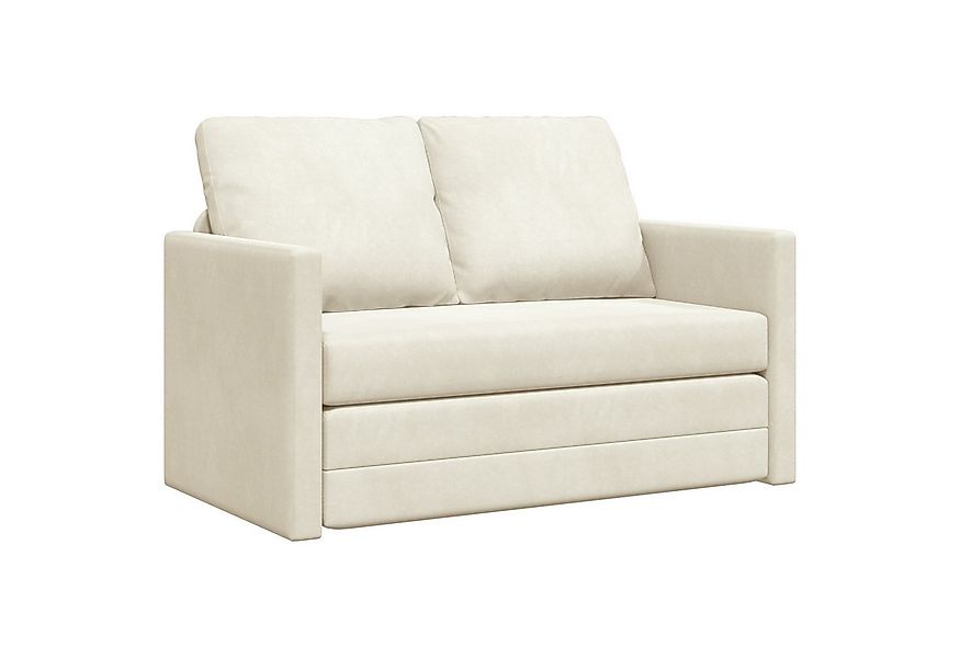vidaXL Sofa Loveseat 2-Sitzer Creme Stoff, Holz 2-Sitzer Platz für mehrere, günstig online kaufen