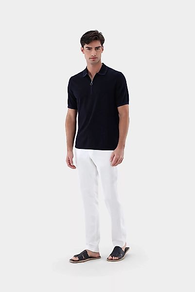 Strick Polo mit Reißverschluss aus Air Cotton günstig online kaufen