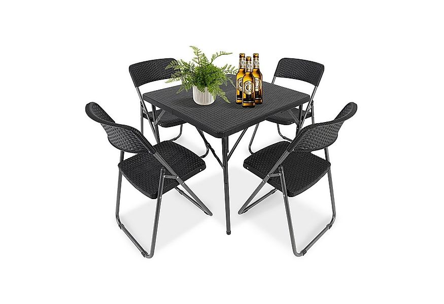 Sekey Garten-Essgruppe PE-Rattan Gartenmöbel-Set für 4 Personen, 4 Stühle m günstig online kaufen
