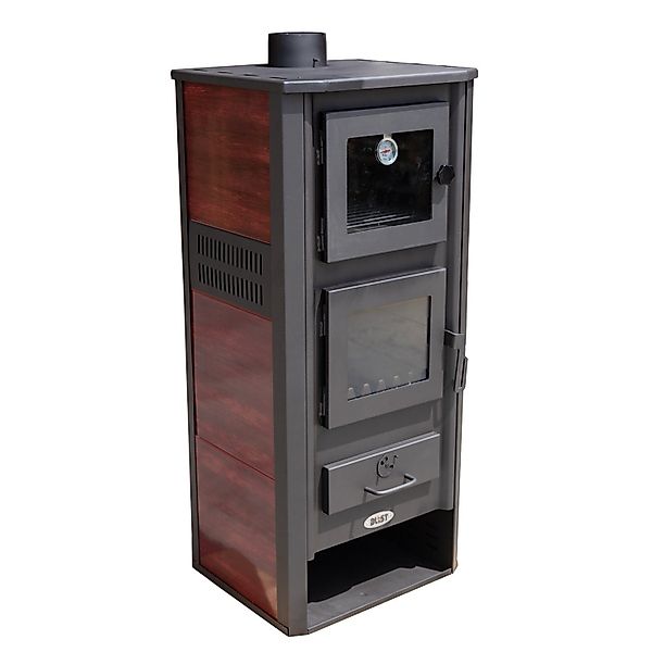 Blist Kaminofen mit Backfach Rot Holzofen günstig online kaufen