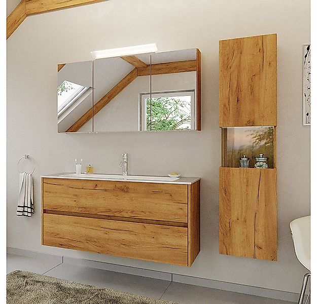 Lomadox Badmöbel-Set LIVIGNO-02, (Spar-Set, 2-St., Spiegelschrank Waschtisc günstig online kaufen
