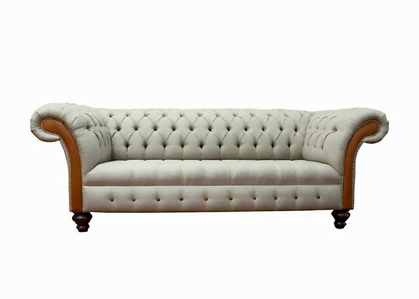 Xlmoebel Sofa Beiger 3-Sitzer Chesterfield Wohnzimmer Couch Polster Sofa, H günstig online kaufen