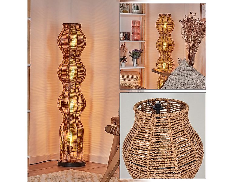 hofstein Stehlampe Stehlampe mit Schirm aus Rattan im skandinavischen Desig günstig online kaufen
