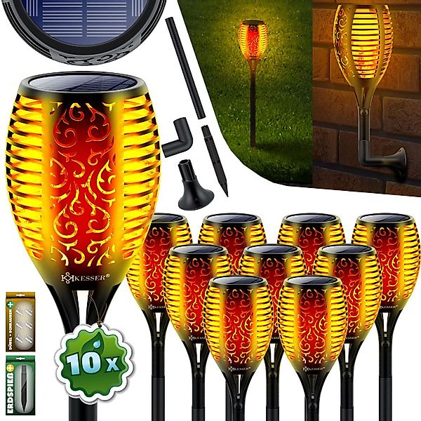 KESSER LED Gartenleuchte, Gartenfackel Solar Set günstig online kaufen